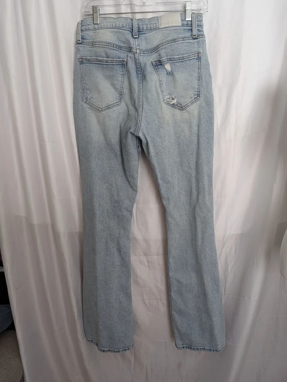 pistola Dana Light Blue High-Rise Distressed Flare Jeans Size 29